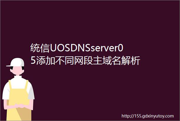 统信UOSDNSserver05添加不同网段主域名解析